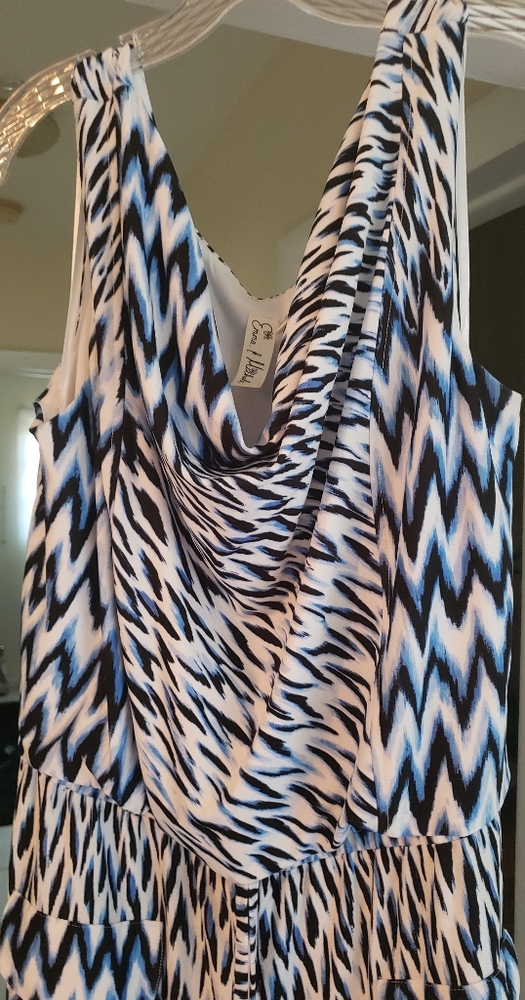 White and blue jumpsuit